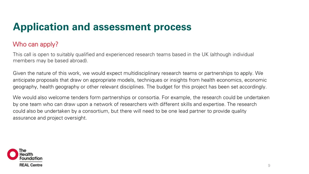 application and assessment process 1