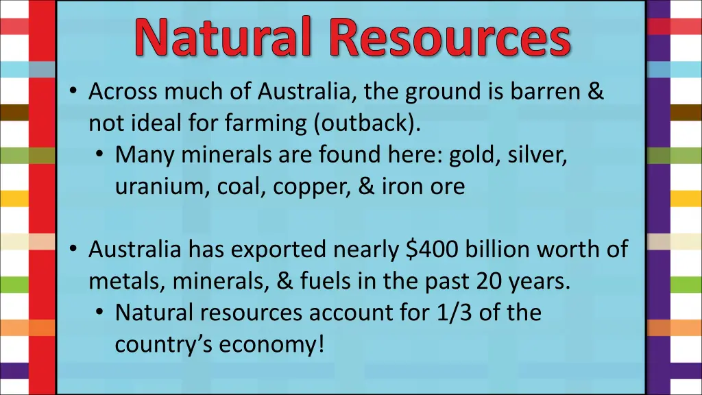natural resources across much of australia