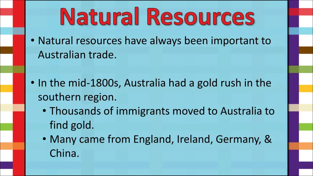natural resources natural resources have always