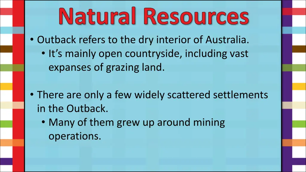 natural resources outback refers