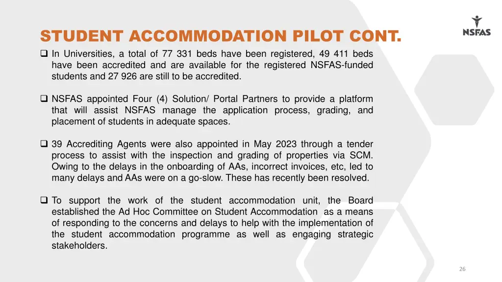 student accommodation pilot cont in universities