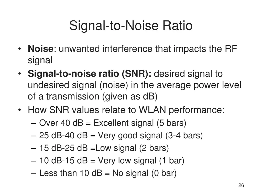 signal to noise ratio 1