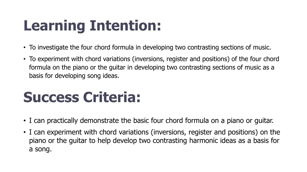 learning intention 2