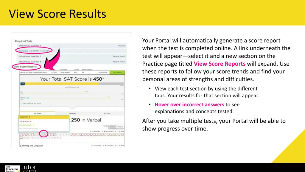 view score results