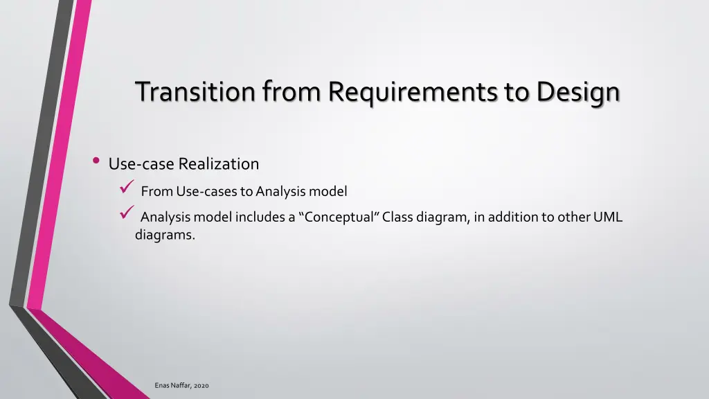 transition from requirements to design