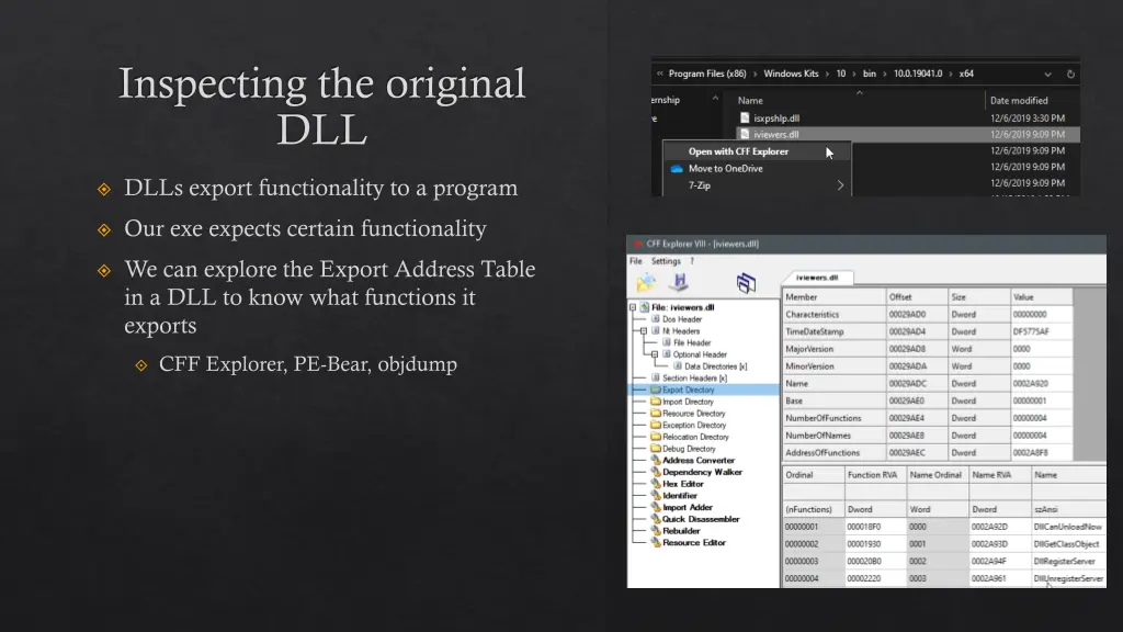 inspecting the original dll