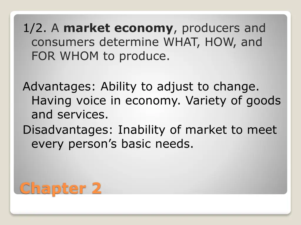 1 2 a market economy producers and consumers