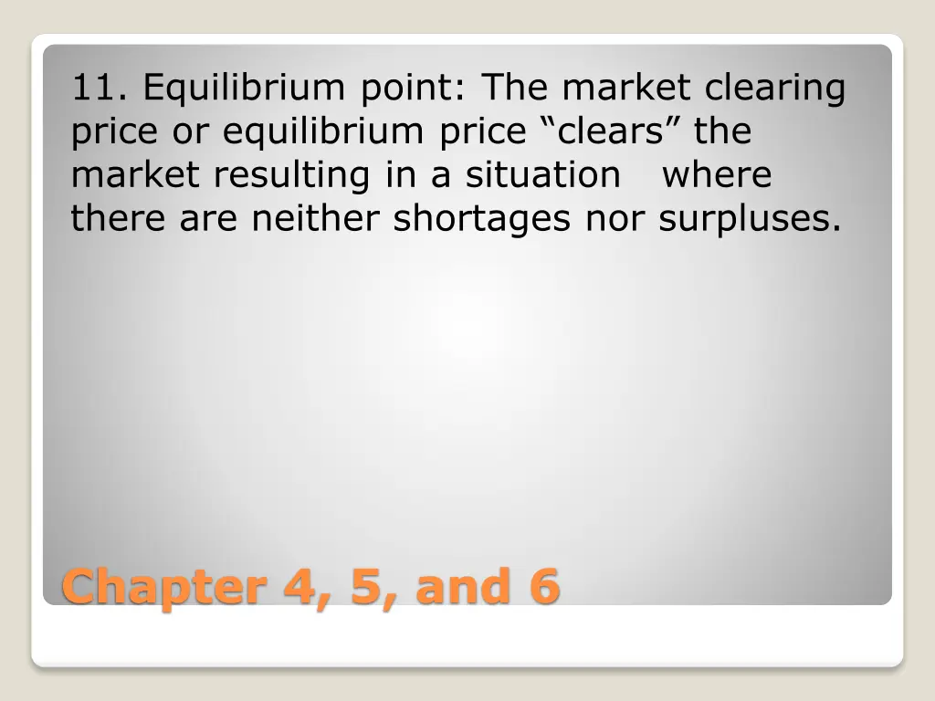 11 equilibrium point the market clearing price