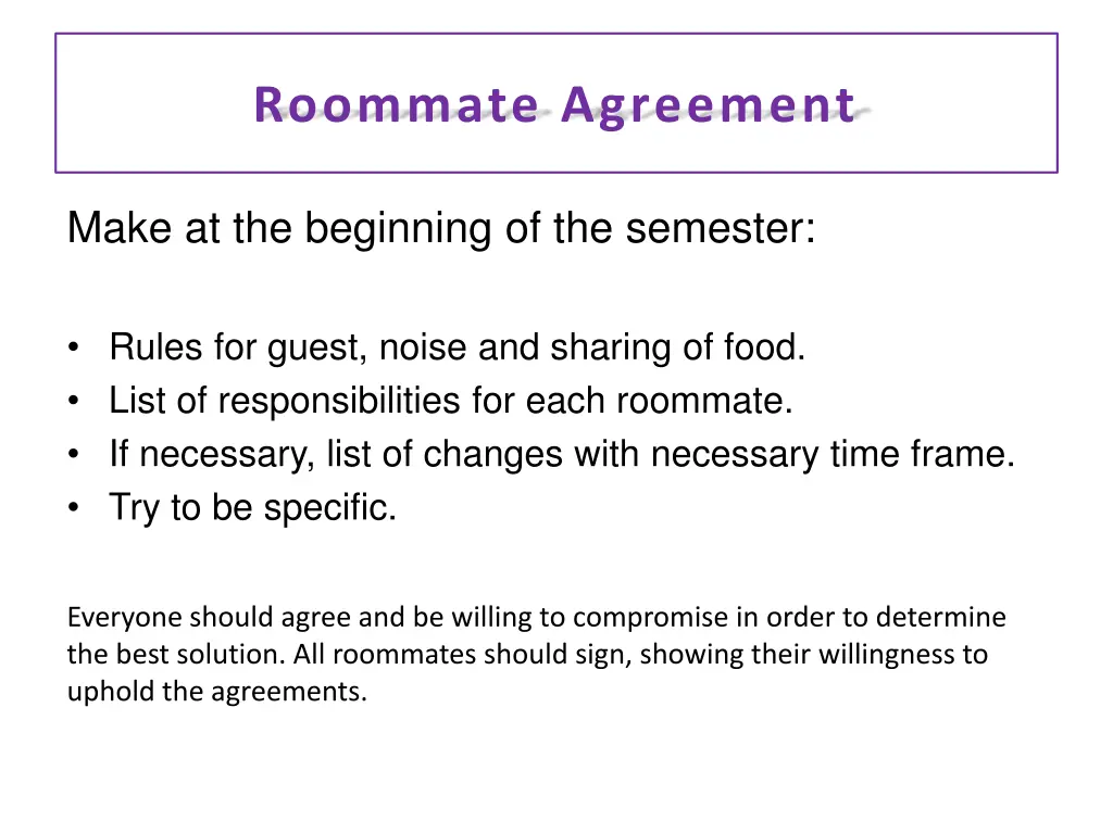 roommate agreement