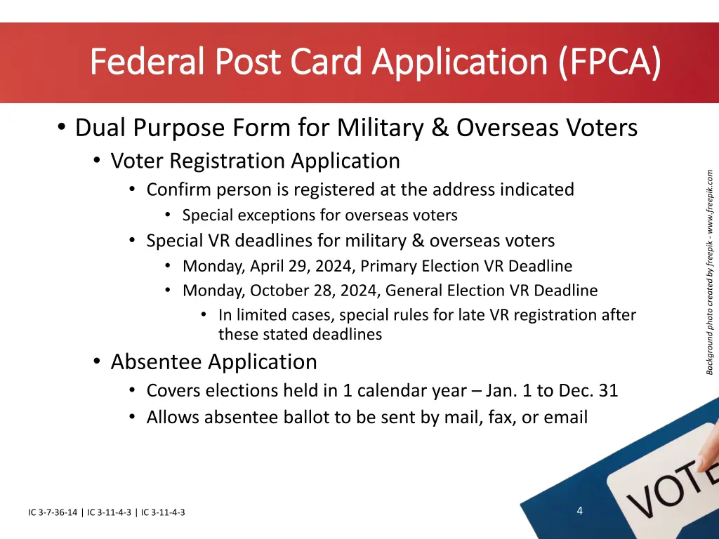 federal post card application fpca federal post