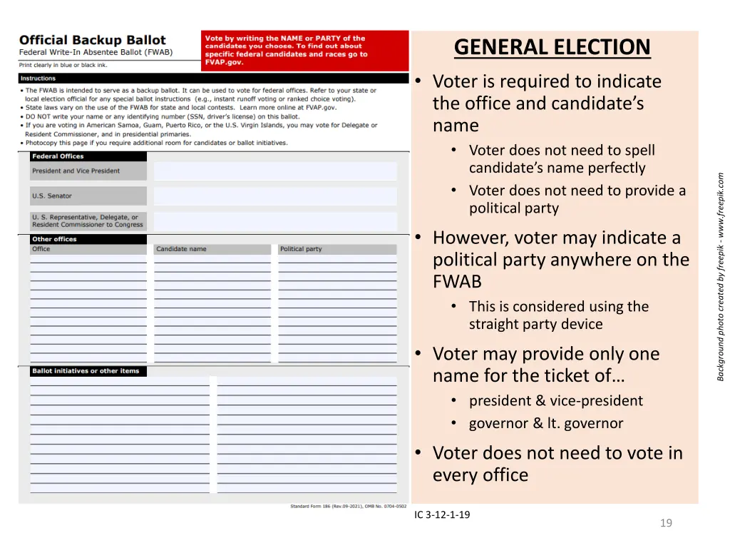 general election voter is required to indicate