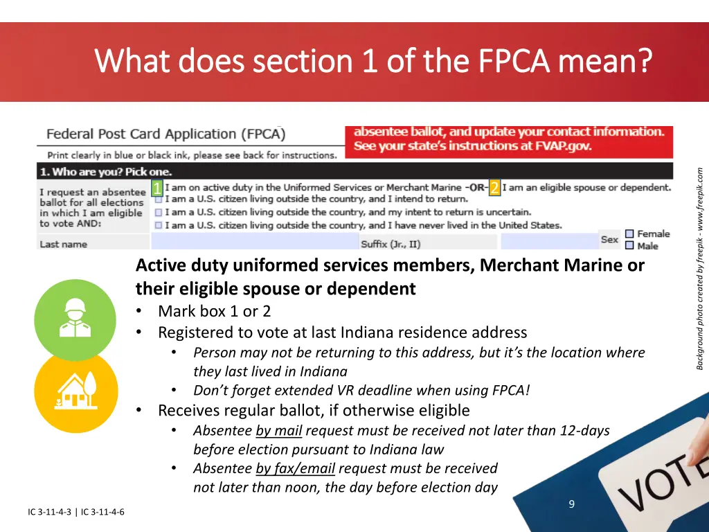 what does section 1 of the fpca mean what does