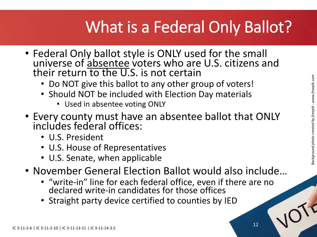 what is a federal only ballot what is a federal