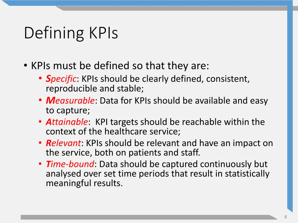 defining kpis