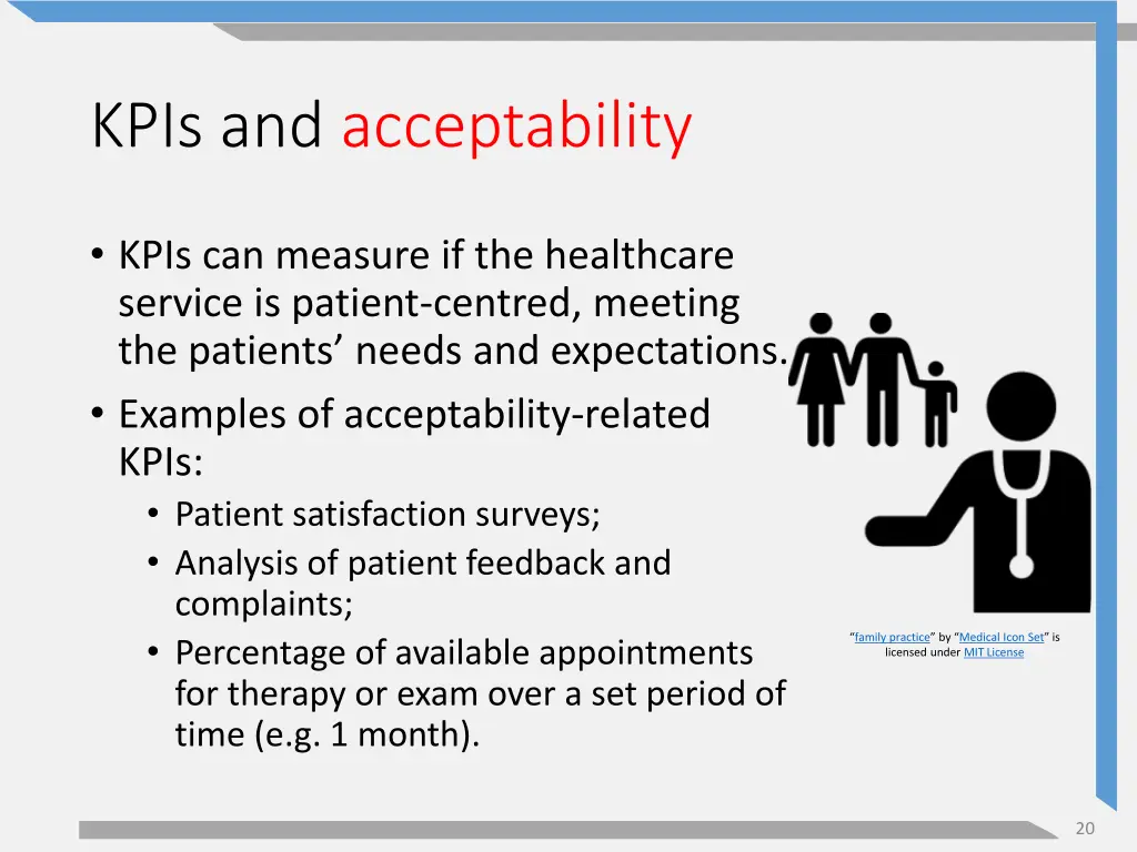 kpis and acceptability