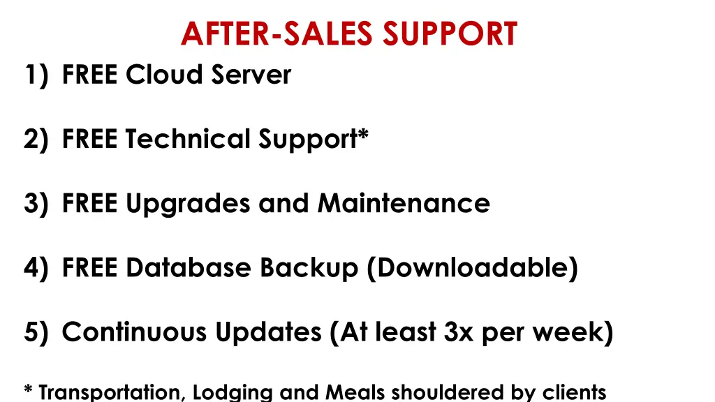 after sales support 1 free cloud server