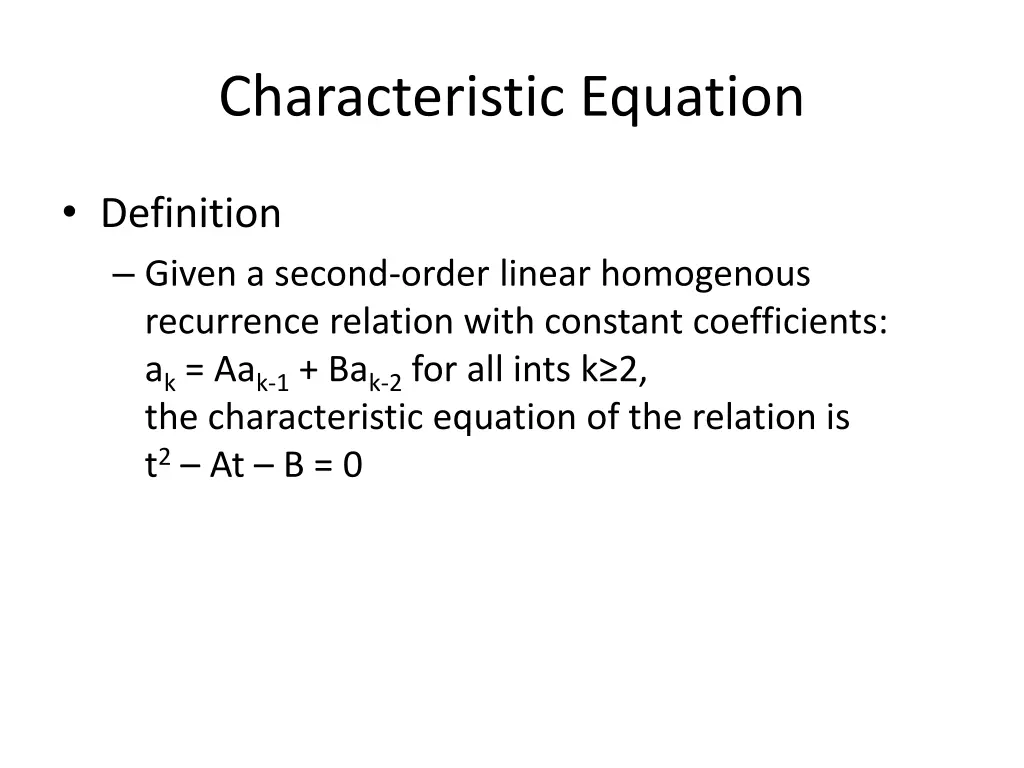 characteristic equation