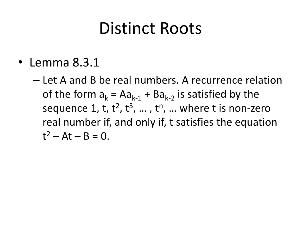 distinct roots