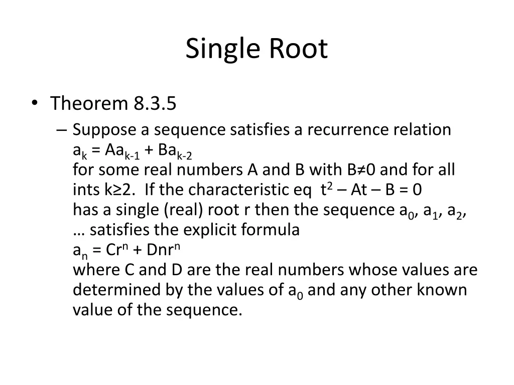 single root 1