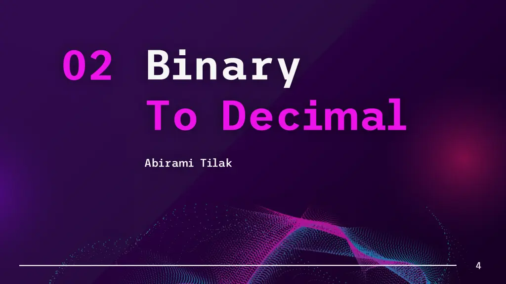 binary to decimal