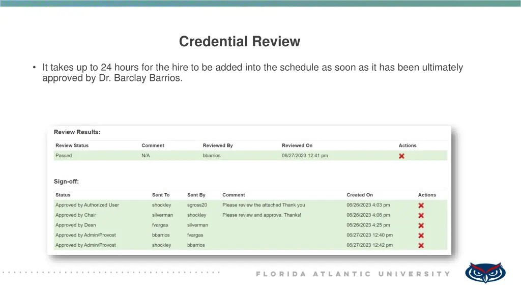 credential review