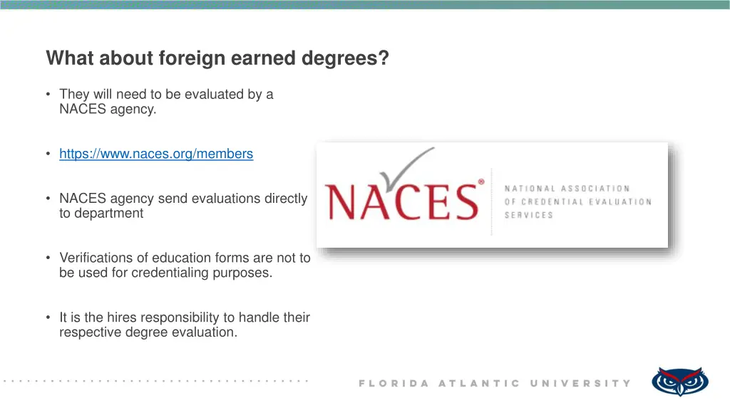 what about foreign earned degrees