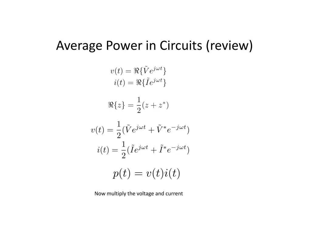 average power in circuits review