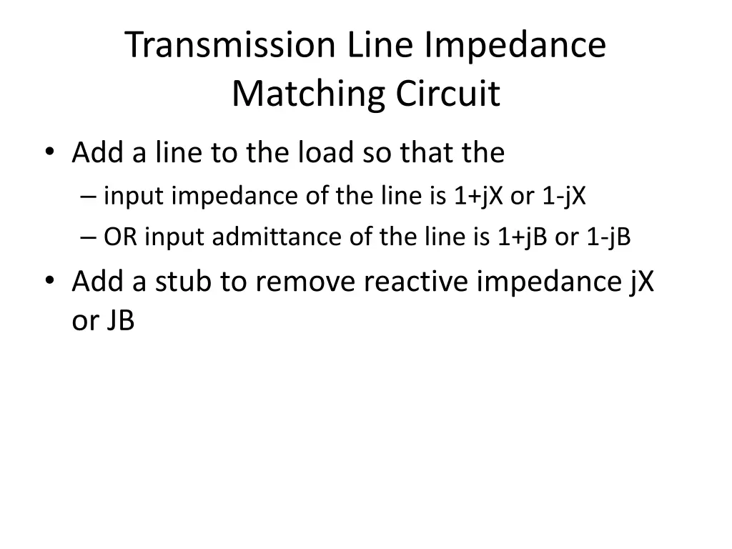 transmission line impedance matching circuit