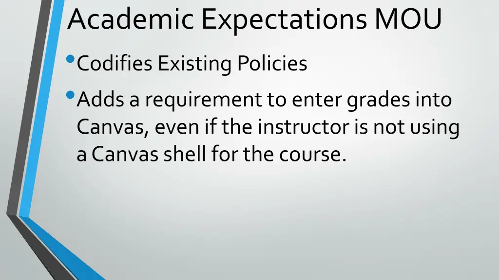 academic expectations mou codifies existing