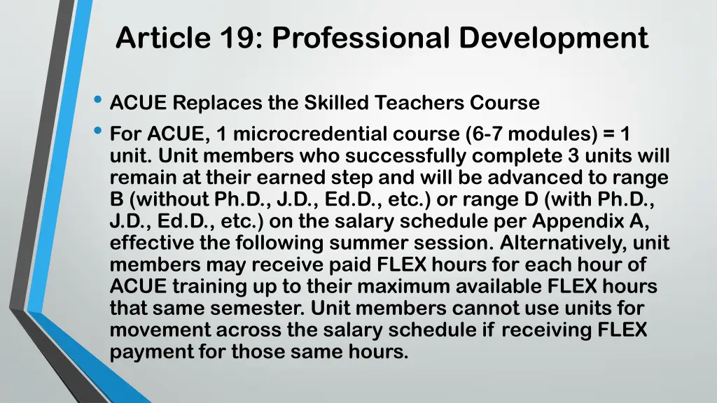 article 19 professional development