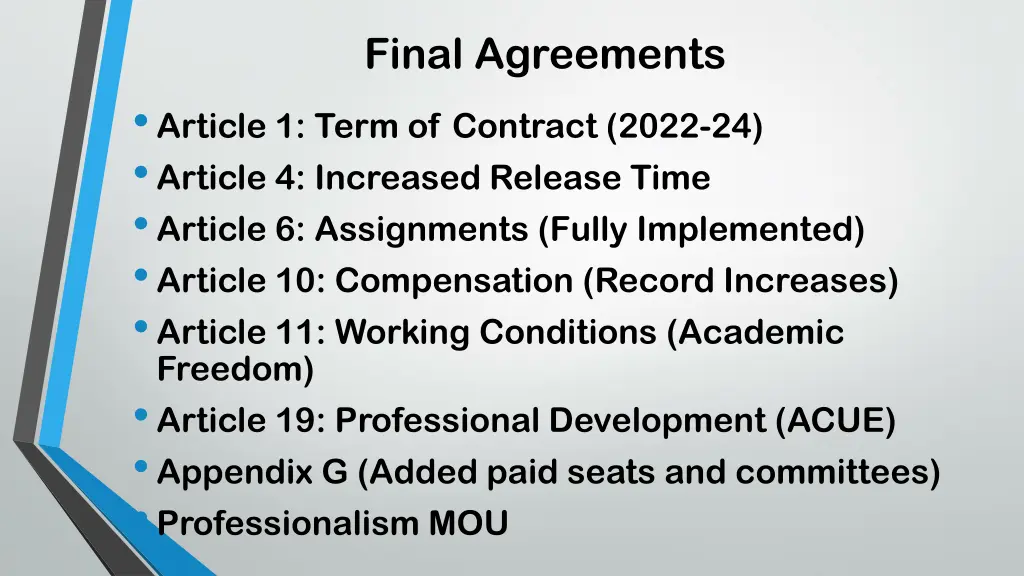 final agreements