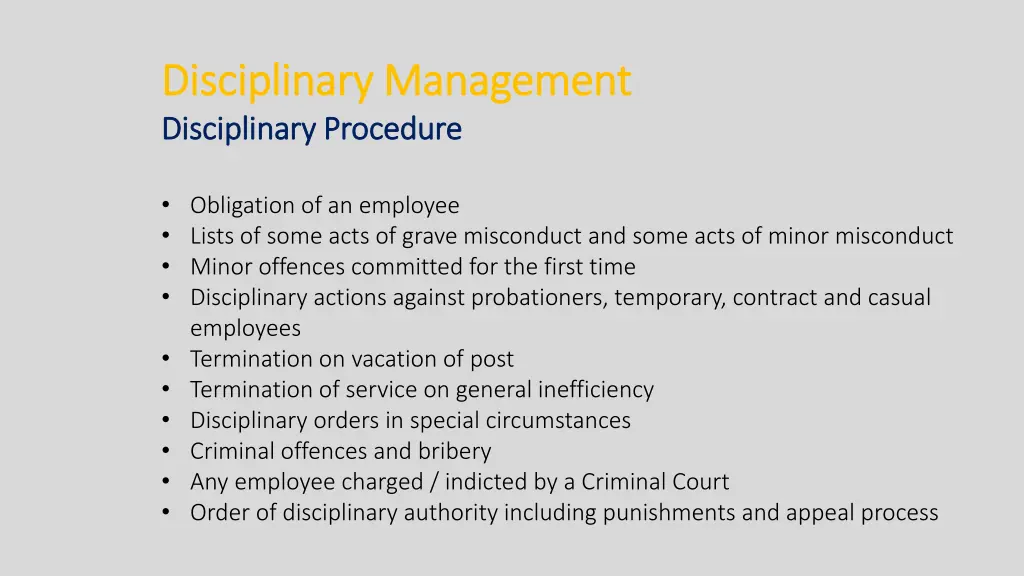 disciplinary management disciplinary management