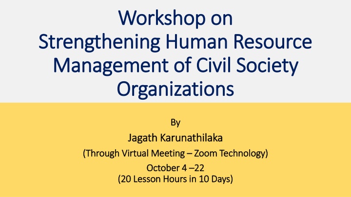 workshop on workshop on strengthening human