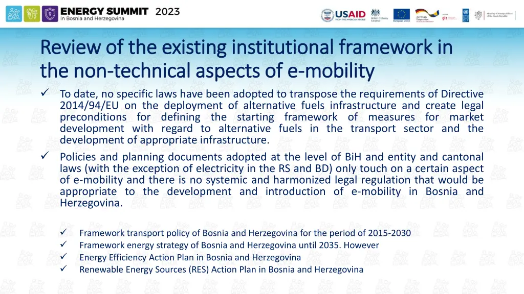 review of the existing institutional framework