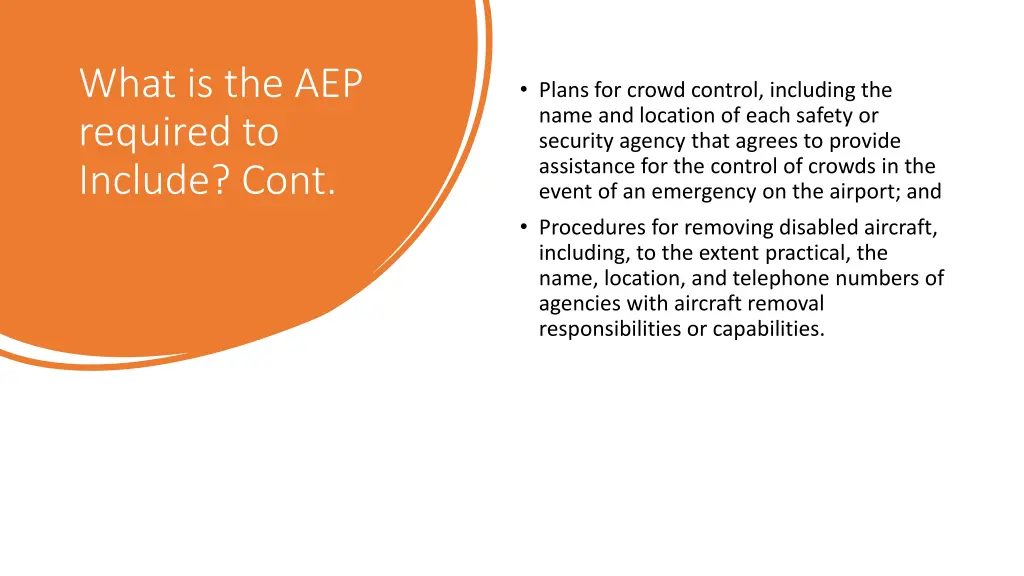 what is the aep required to include cont 1