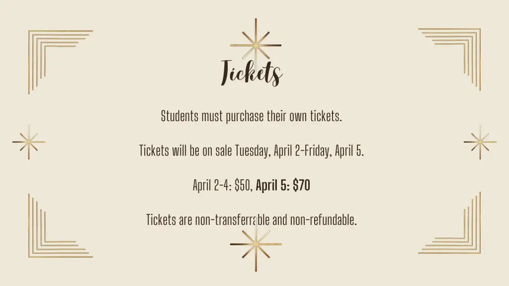 students must purchase their own tickets