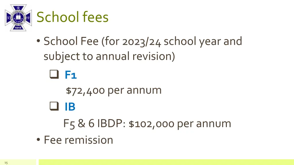 school fees