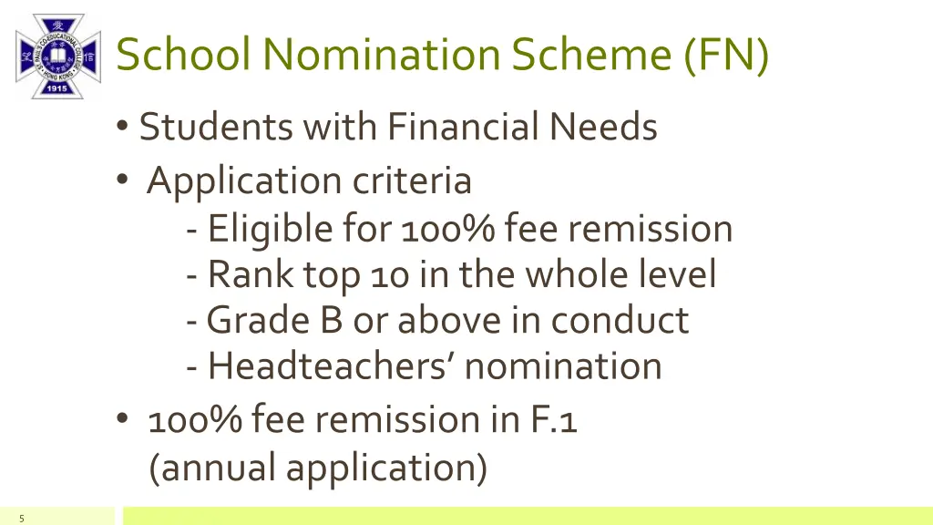 school nomination scheme fn students with