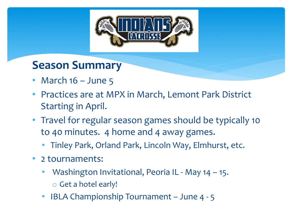 season summary march 16 june 5 practices