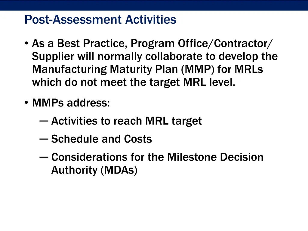 post assessment activities