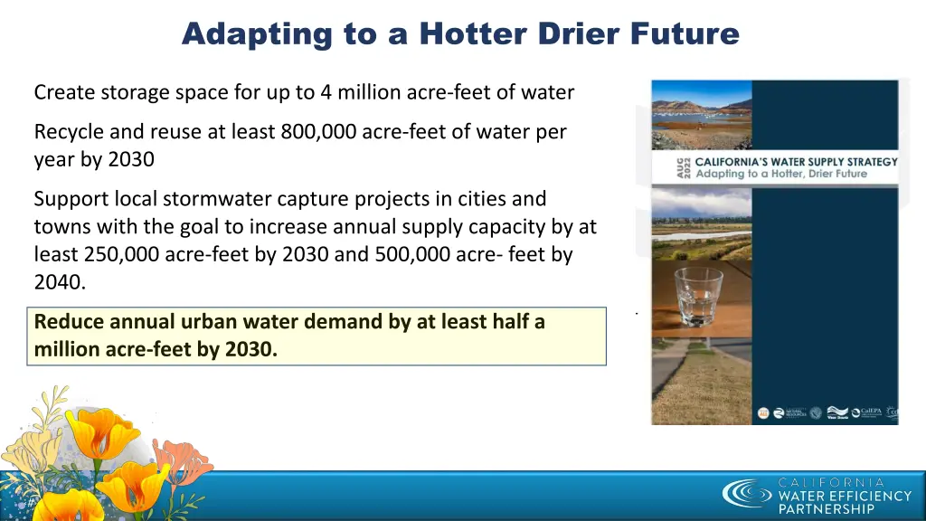 adapting to a hotter drier future