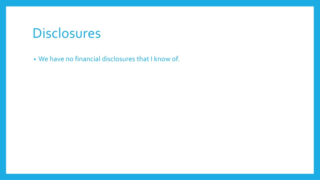 disclosures