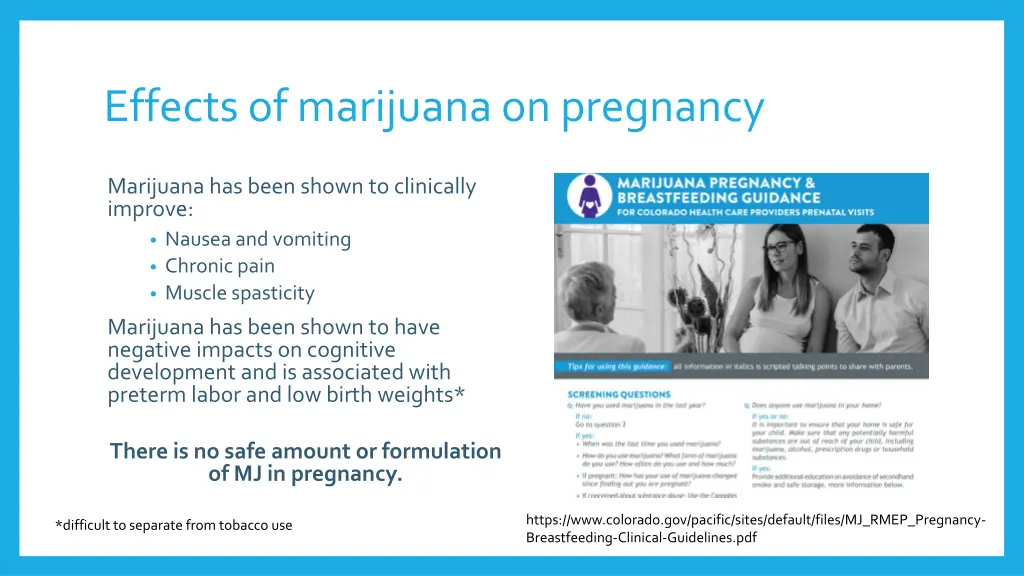 effects of marijuana on pregnancy