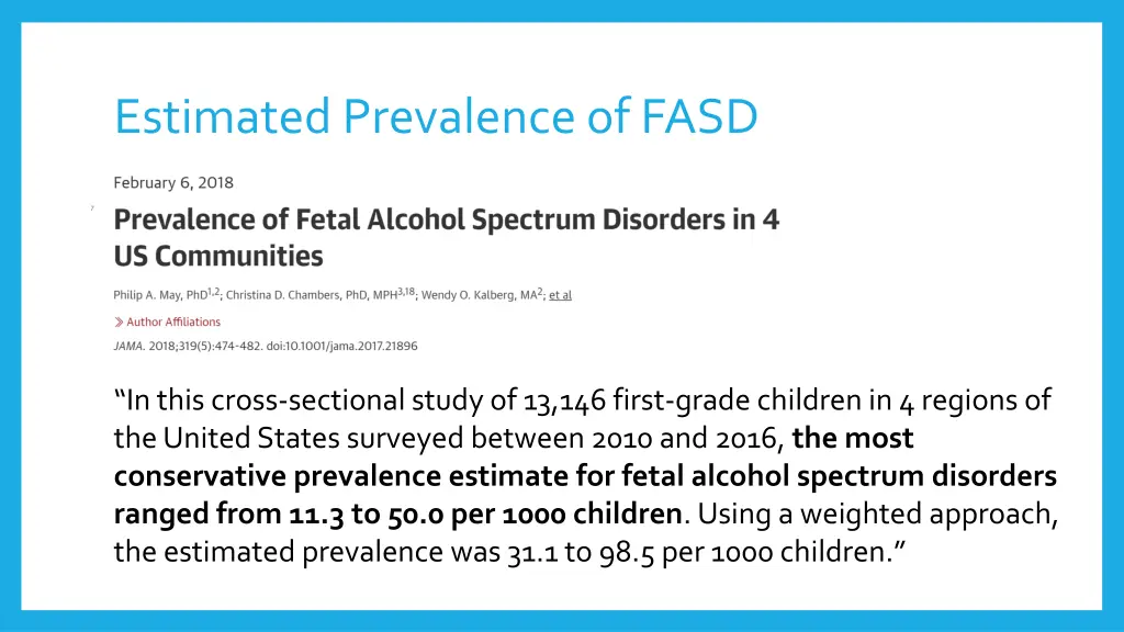 estimated prevalence of fasd