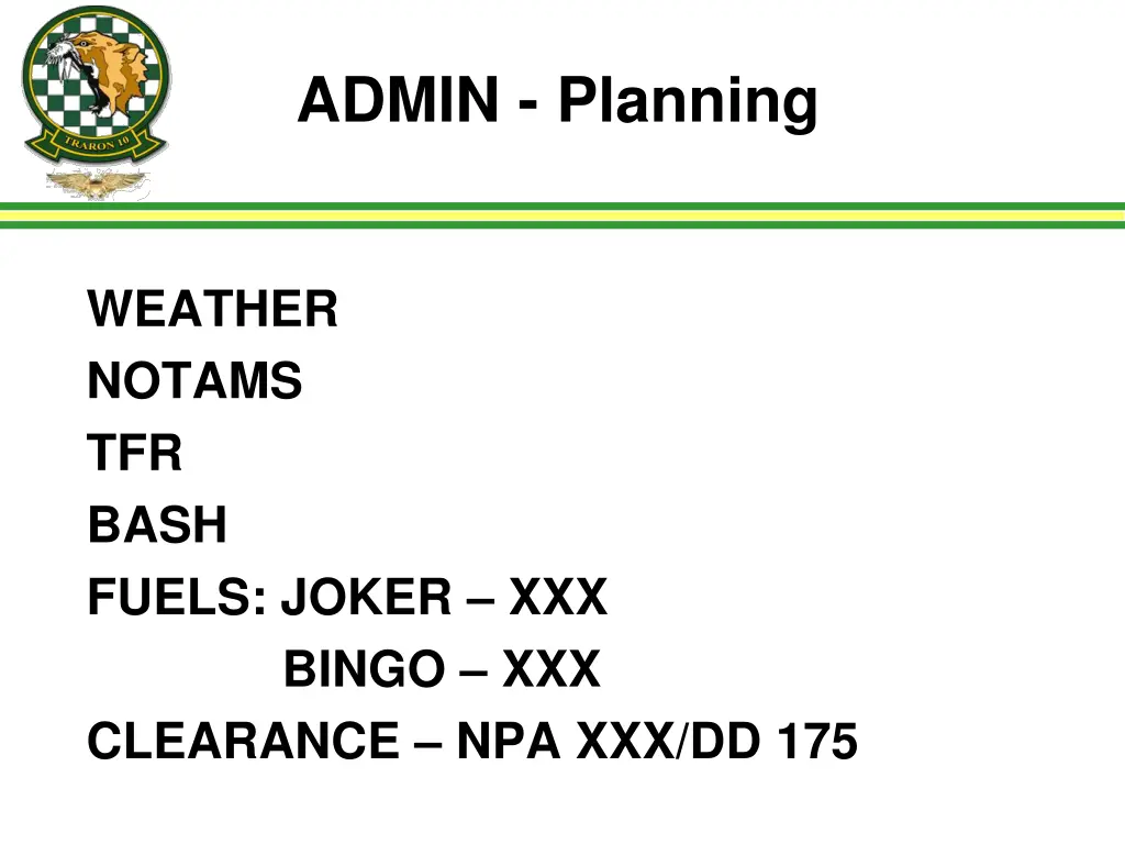 admin planning