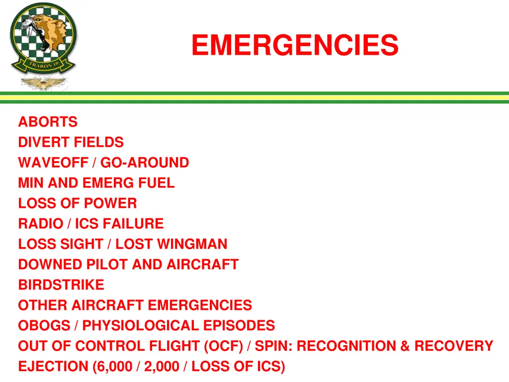 emergencies