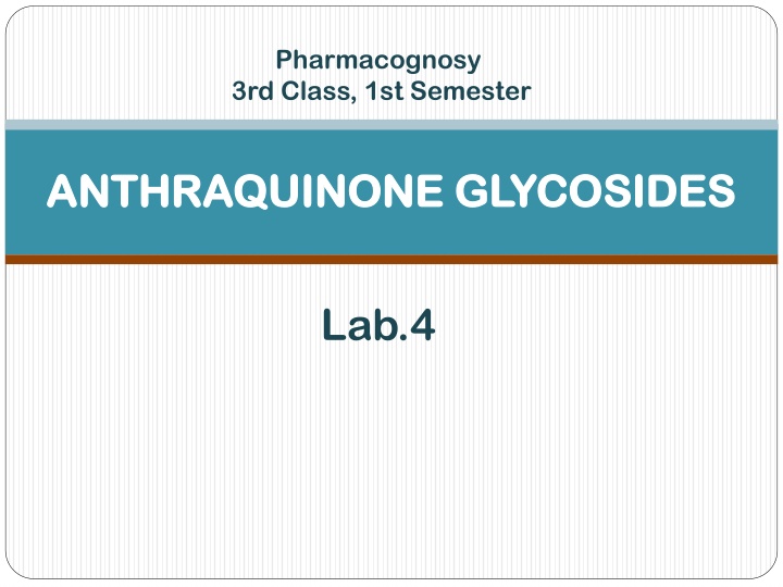 pharmacognosy 3rd class 1st semester