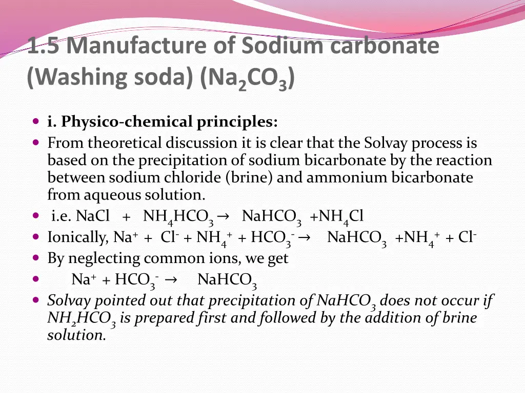 1 5 manufacture of sodium carbonate washing soda