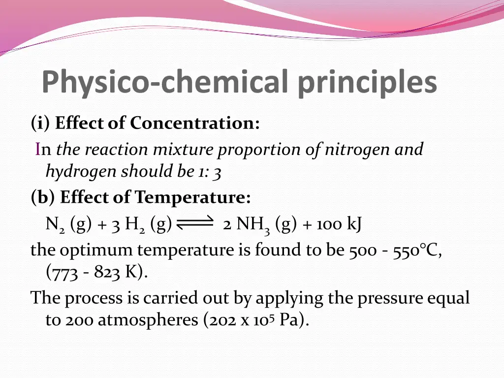 physico chemical principles