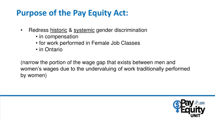 purpose of the pay equity act